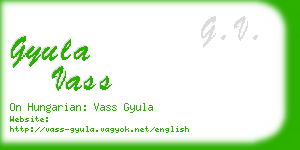 gyula vass business card